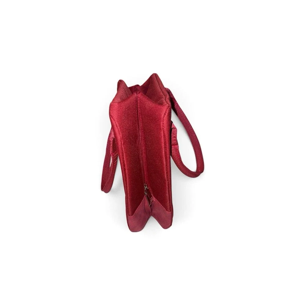 Lucky Brand Red Insulated Lunch Bag Tote Box Cooler Flat Bottom Foldable Travel